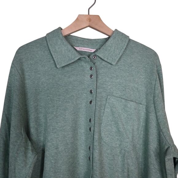 Soft Surroundings Women's 2X Plus Take It Easy Tunic in Green NEW - Picture 4 of 9